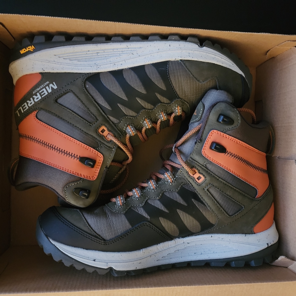 COPY - Men's Merrell Nova Sneaker Boot Waterproof in size 10, Olive/Orange NEW …
